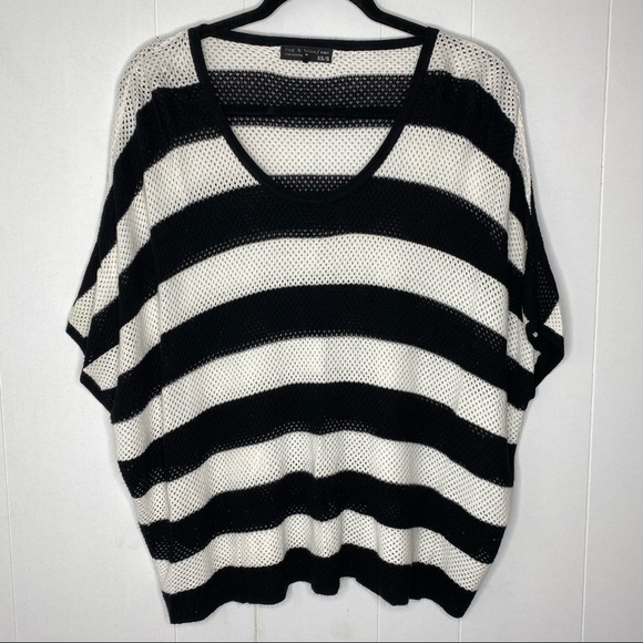 Rag & Bone Open Knit Stripe Scoop Neck Top - Picture 7 of 7